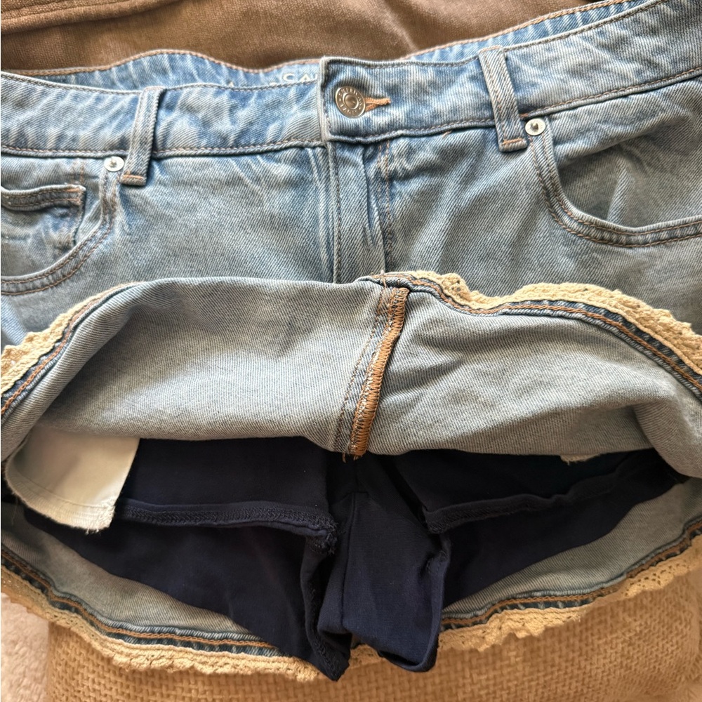 American Eagle Jean skort with trim - Picture 4 of 4